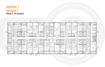 Миниатюра 1-комнатная квартира, 47.1кв.м