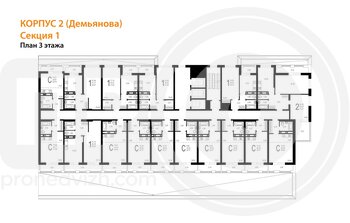 Миниатюра 1-комнатная квартира, 50.03кв.м