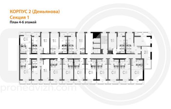 Миниатюра 1-комнатная квартира, 50.03кв.м