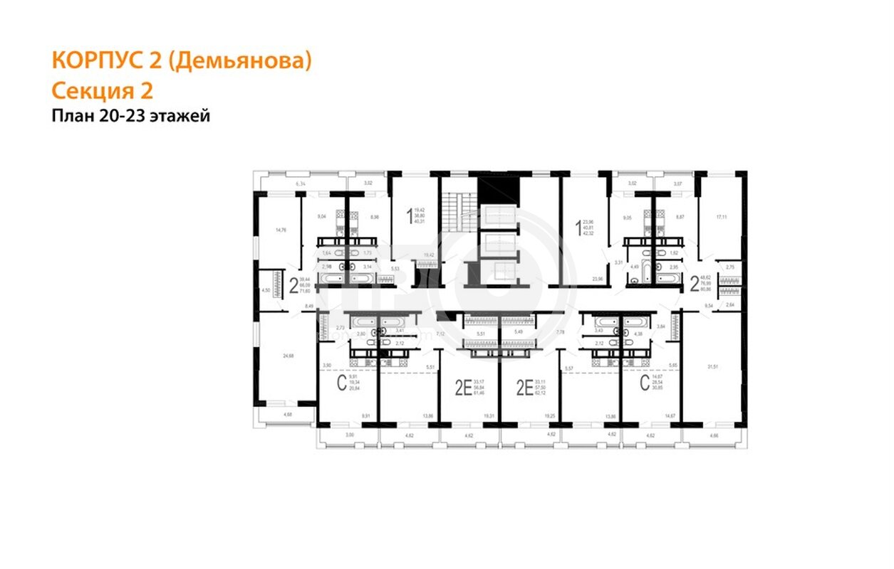 2-комнатная квартира, 80.86кв.м