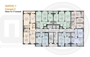 Миниатюра 3-комнатная квартира, 96.7кв.м