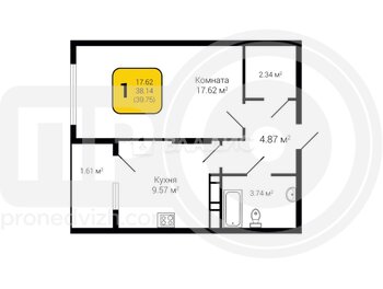 Миниатюра 1к, 14/15 Б, Россия, Воронеж, Ленинградская улица, 120Б, 39.75 кв.м