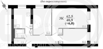 Миниатюра 3к, 7/12 К, Россия, Воронеж, Средне-Московская улица, 3, 62.5 кв.м