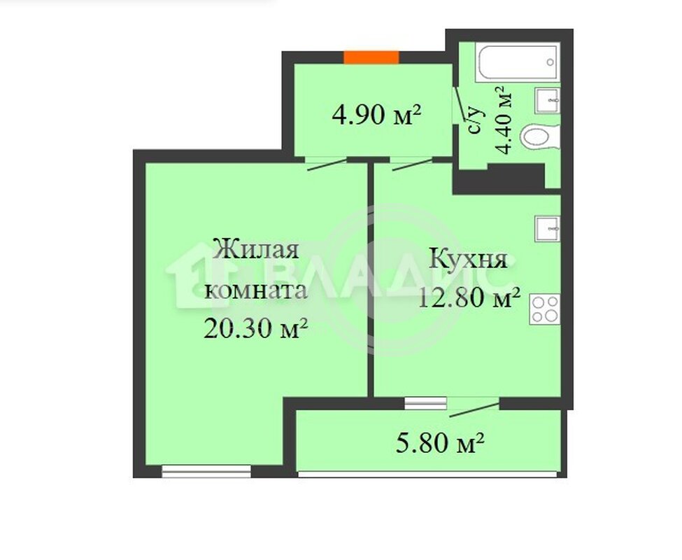 1к, 7/16 К, Россия, Воронеж, улица 9 Января, 68/2к1, 42 кв.м