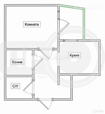Миниатюра 1к, 17/17 К, Россия, Воронеж, улица Перевёрткина, 1/2, 44 кв.м