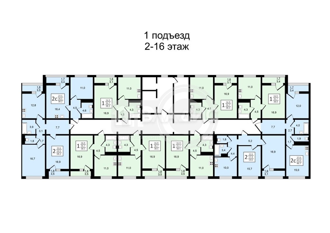 1к, 13/20 П, Россия, Воронеж, улица Пескова, 6, 36.6 кв.м