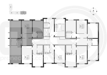 Миниатюра 3-комнатная квартира, 89.3кв.м