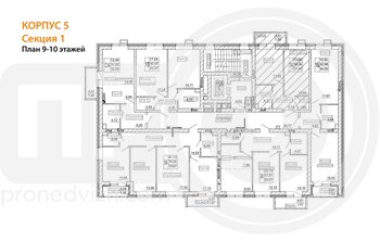 Миниатюра 3-комнатная квартира, 75.67кв.м